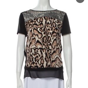 Diane Von Furstenberg Cream Graphic Blouse